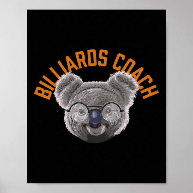 Póster Funny Billia jugador de billar de entrenadores de  (Frente)