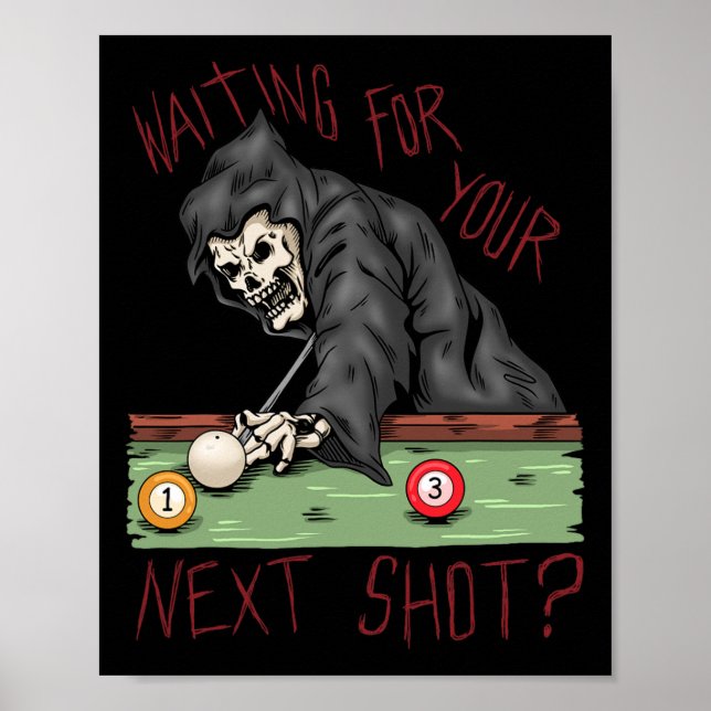 Póster Funny Billiard Pool Player Billiards (Frente)