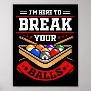 Póster Funny Billiard Set Para Billiard Player