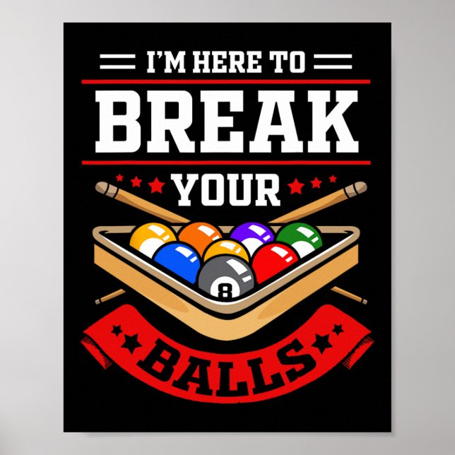 Póster Funny Billiard Set Para Billiard Player (Frente)