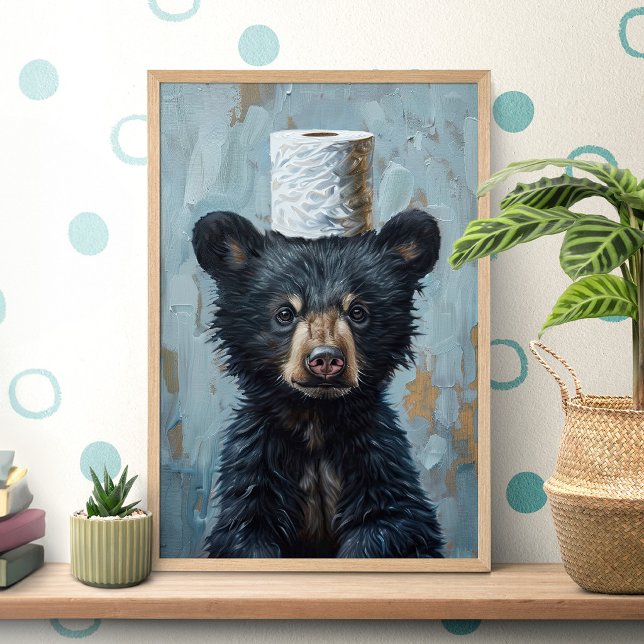 Póster Funny Black Bear Toilet Paper Poster (Subido por el creador)
