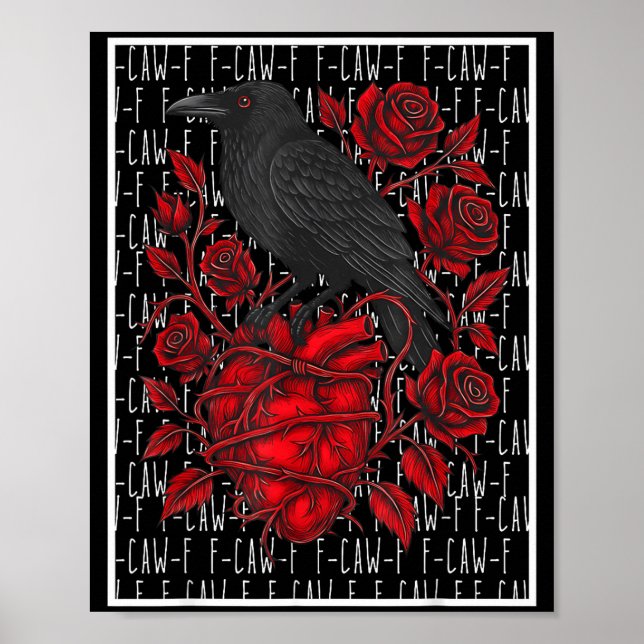 Póster Funny Black Bird F-caw-f Anti Valentines Day Singl (Frente)