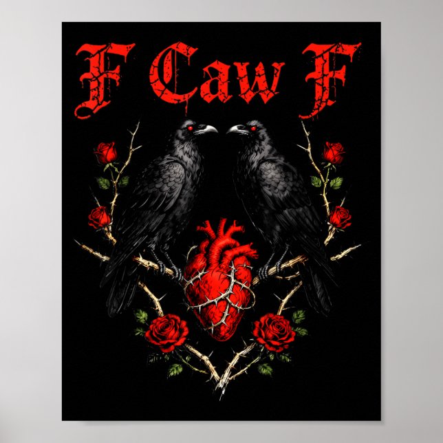 Póster Funny Black Bird F-caw-f Anti Valentines Day Singl (Frente)