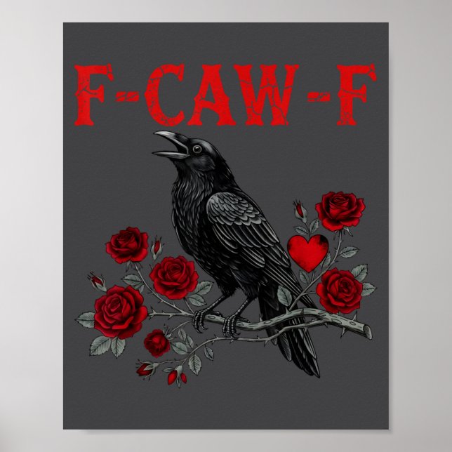 Póster Funny Black Bird F-caw-f Anti Valentines Day Singl (Frente)