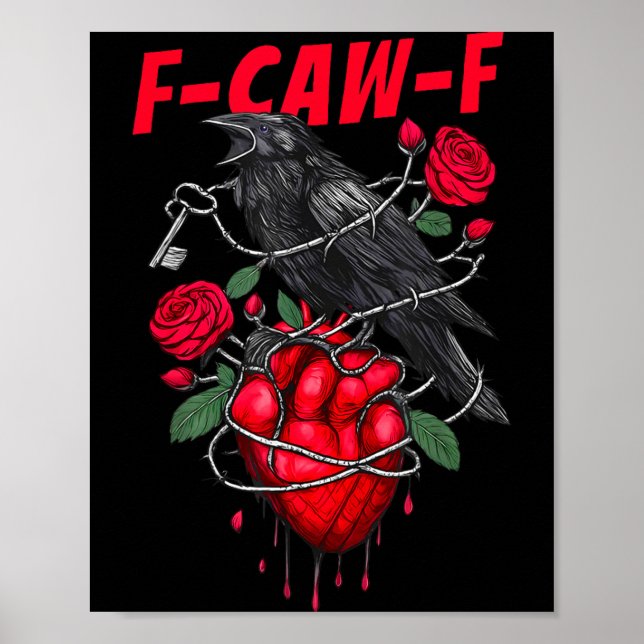 Póster Funny Black Bird F-caw-f Anti Valentines Day Singl (Frente)