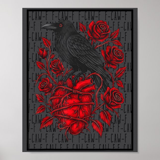 Póster Funny Black Bird F-caw-f Anti Valentines Day Singl (Frente)