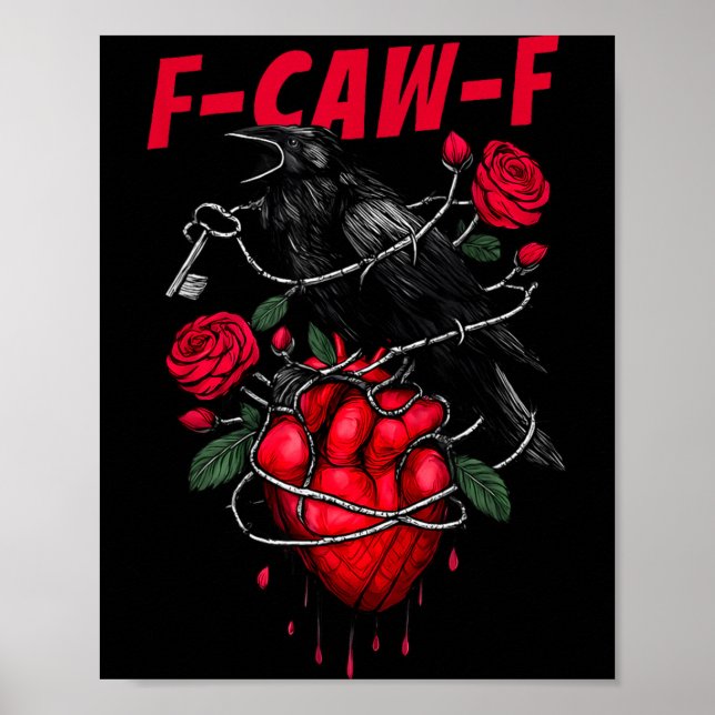 Póster Funny Black Bird F-caw-f Anti Valentines Day Singl (Frente)