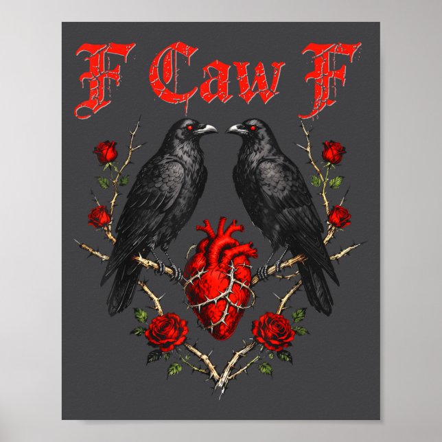 Póster Funny Black Bird F-caw-f Anti Valentines Day Singl (Frente)