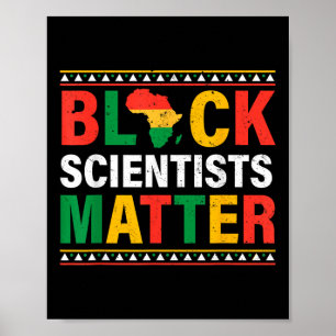 Póster Funny Black History Month Científicos negros Hombr