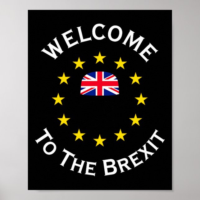 Póster Funny Blue Yellow European Union Welcome To Brexit (Frente)