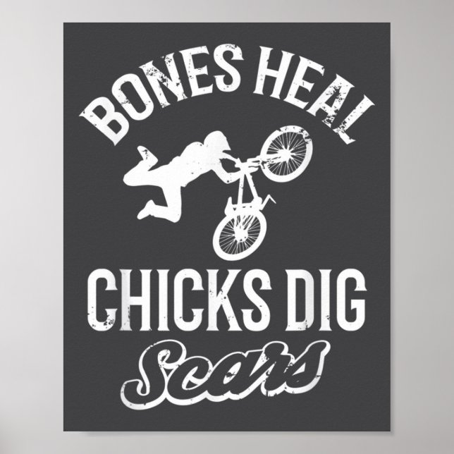 Póster Funny Bones Heal Chicks Dig S Bmx Biking  (Frente)