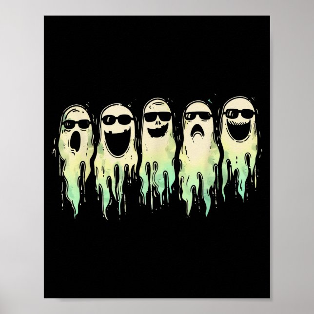 Póster Funny Boo Cute Ghost Halloween Soky Fall Season Vi (Frente)
