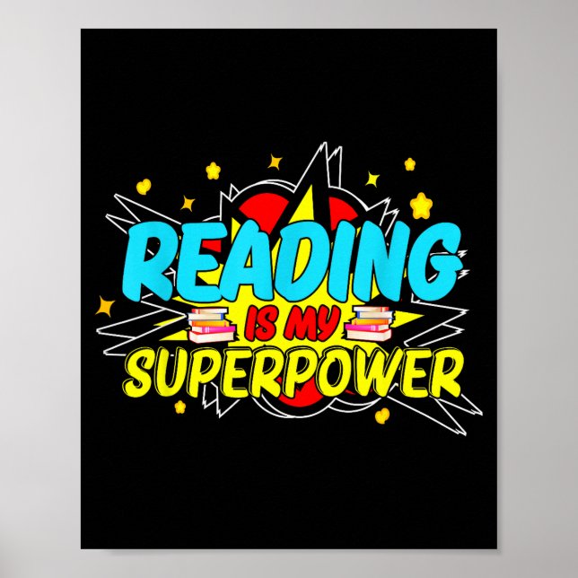 Póster Funny Bookish Nerd Book Addict Design Women's Blac (Frente)