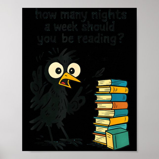 Póster Funny Bookworm 6 7 Meme Design _ Reading Nights Hu (Frente)