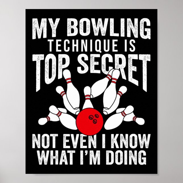 Póster Funny Bowler Bowler Hombres My Bowniqu (Frente)