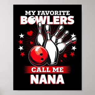 Póster Funny Bowling Bowler mi Bowler favorito me llama N