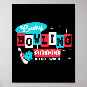 Póster Funny Bowling Design No Lavar Esto Es Mi Suerte