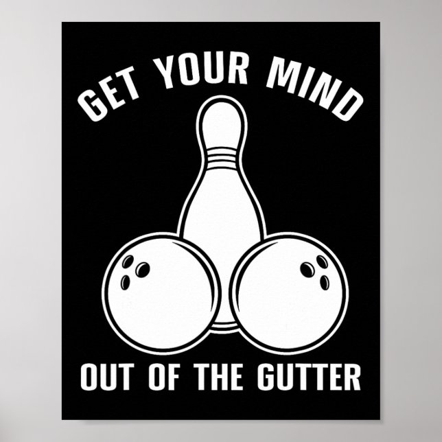Póster Funny Bowling Design Para Hombres Mujeres Boliche  (Frente)