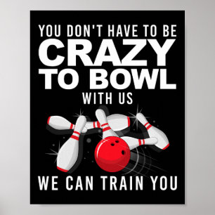 Póster Funny Bowling Design Para Hombres Mujeres Niños Bo