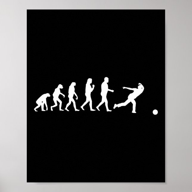 Póster Funny Bowling Evolution Gift Bowler Sports Player (Frente)