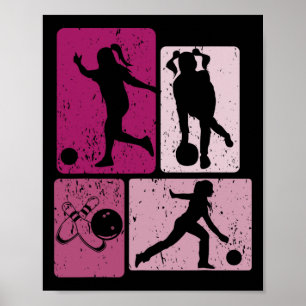 Póster Funny Bowling Player Bowler Juego Entusiast Set