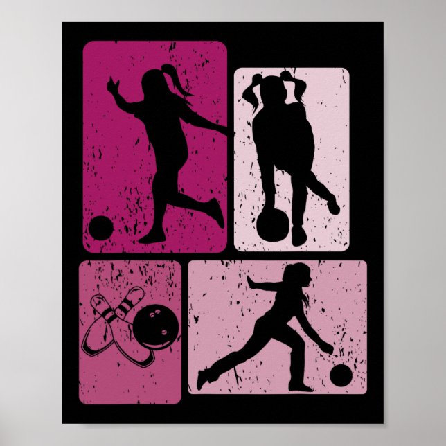 Póster Funny Bowling Player Bowler Juego Entusiast Set (Frente)