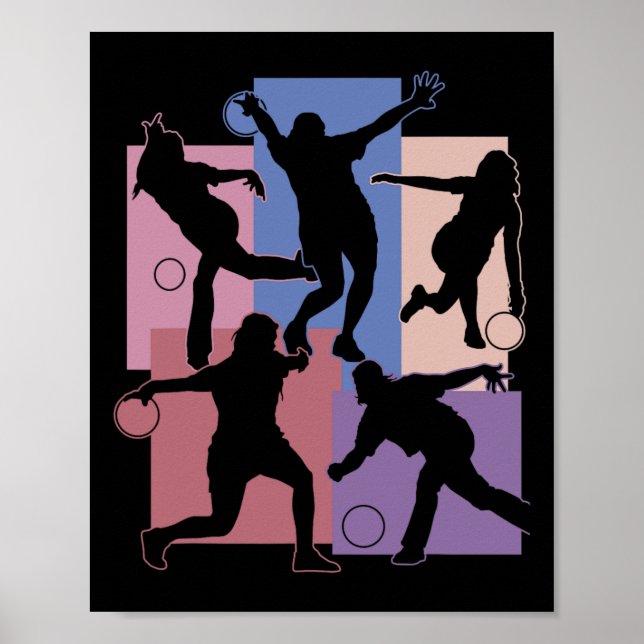 Póster Funny Bowling Player Bowler Juego Entusiast Set (Frente)