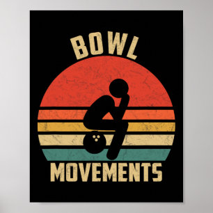 Póster Funny Bowling Vintage Retro Bowl Movements Bowlers