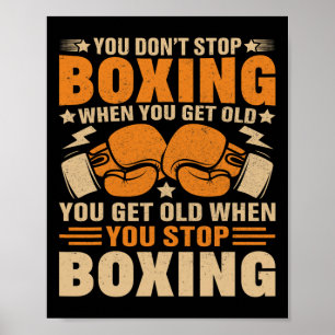 Póster Funny Boxer Player Old School Boxing Youth Trainer
