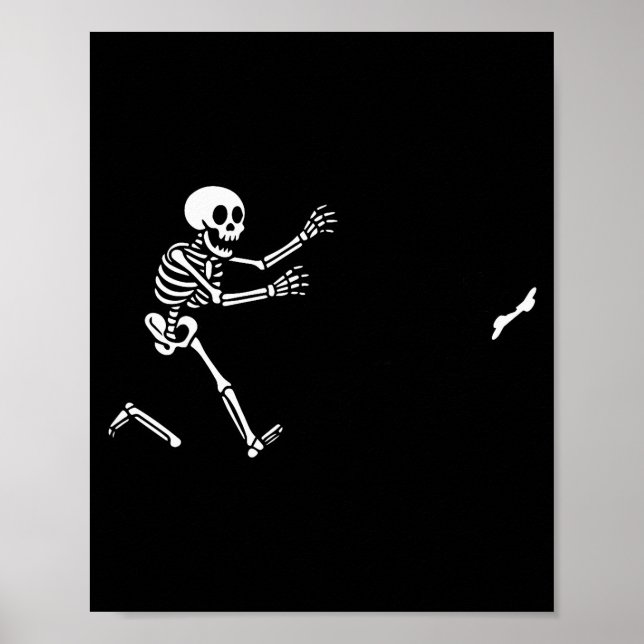 Póster Funny Boxer Running Skeleton Halloween  (Frente)