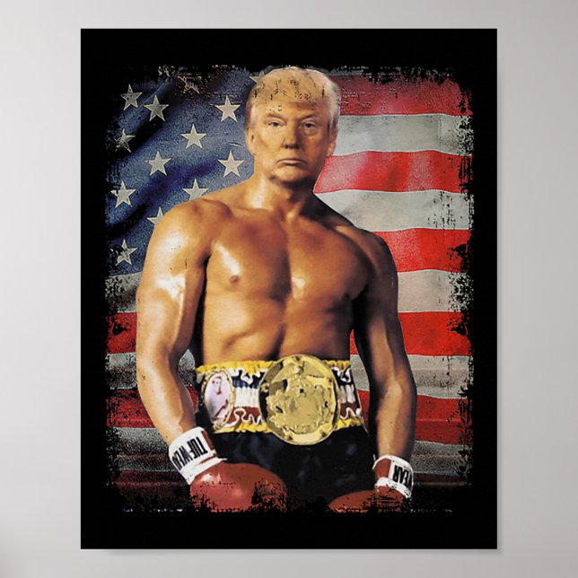 Póster Funny Boxer Trump Trump Meme Rocky (Frente)