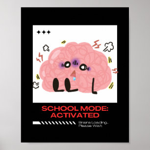 Póster Funny Brain Personalizado - Modo escolar activado