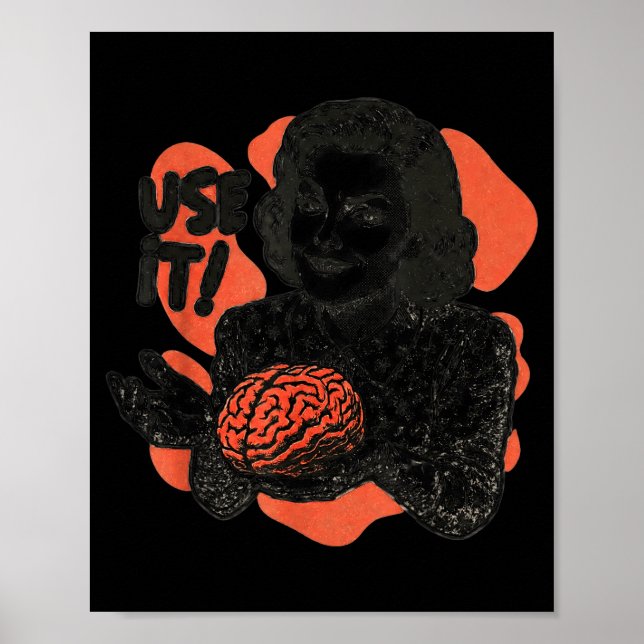 Póster Funny Brain Use It Sarcastic Sarcasm Humorous For  (Frente)