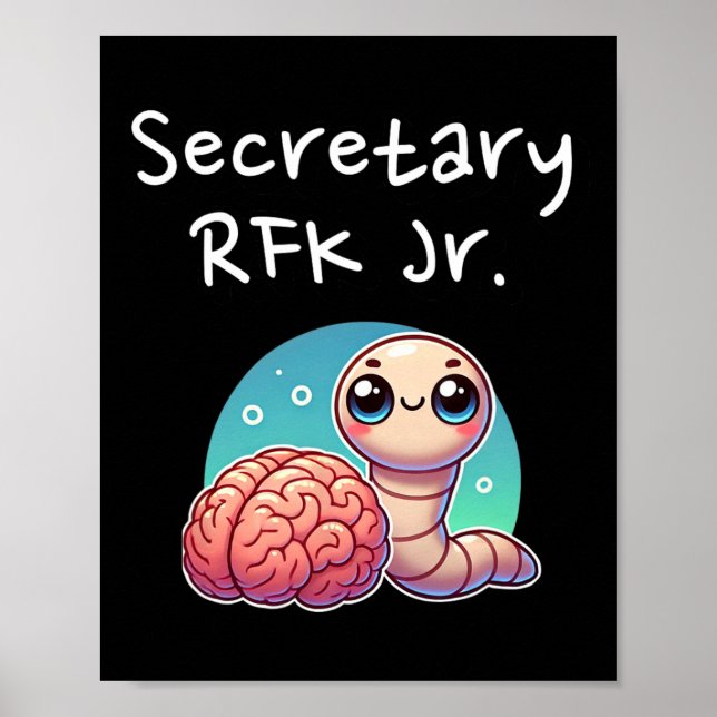 Póster Funny Brain Worm Secretary Rfk Jr.  (Frente)