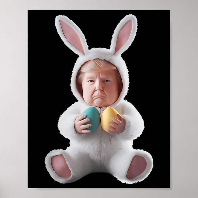 Póster Funny Bunny Easter Trump Meme Happy Easter Day  (Frente)