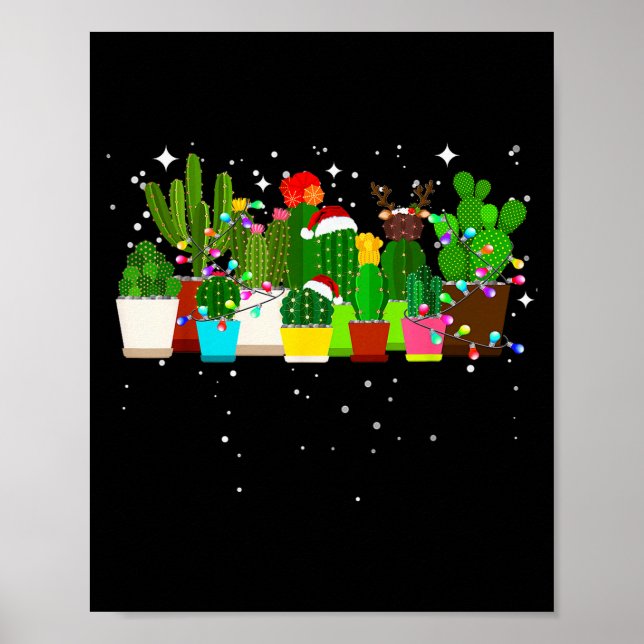 Póster Funny Cactus Christmas Tree  (Frente)