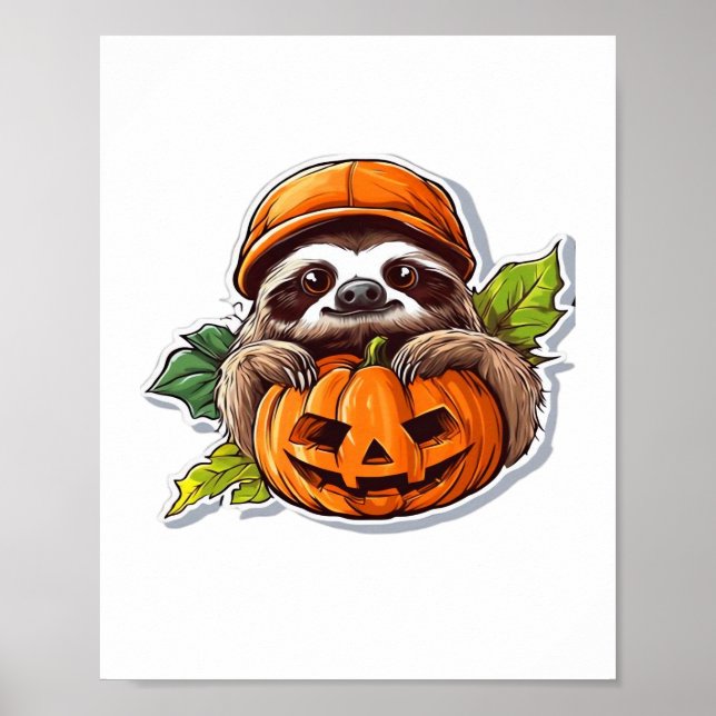 Póster Funny Camiseta Clásica Pegatina de Halloween (Frente)