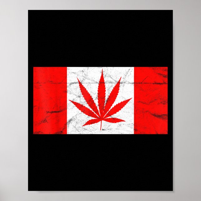 Póster Funny Canada &amp; Weed Leaf! Canadian New Flag Jo (Frente)