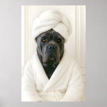 Funny Cane Corso Bathroom Print, Cane Corso In