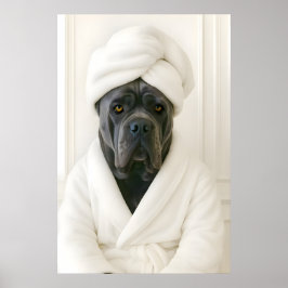Póster Funny Cane Corso Bathroom Print, Cane Corso In