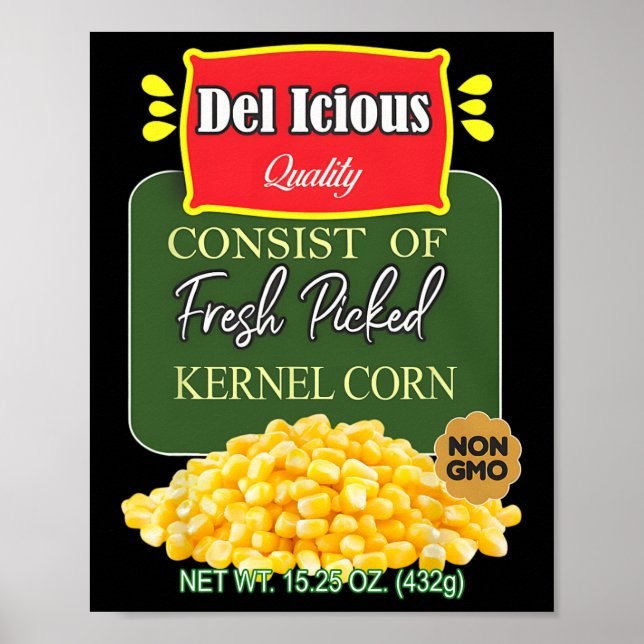 Póster Funny Canned Kernel Corn Halloween Mating Group (Frente)