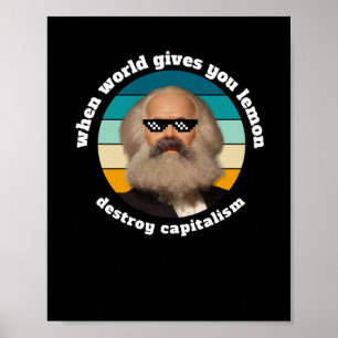 Póster Funny Capitalismo Karl Marx Pegatina