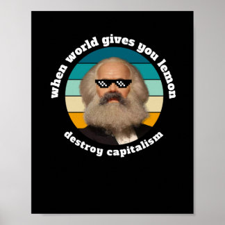 Póster Funny Capitalismo Karl Marx Pegatina