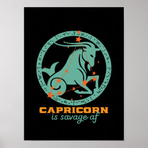 Póster Funny Capricorn Estrella Zodiaca Astrología Cumple