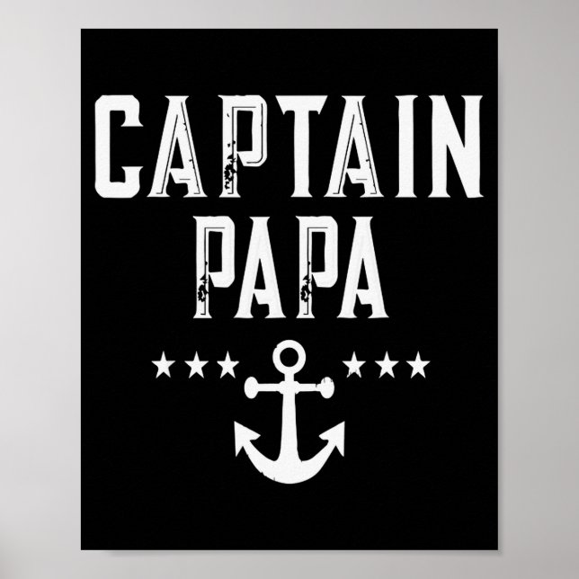 Póster Funny Captain Papa Anchor Design  (Frente)