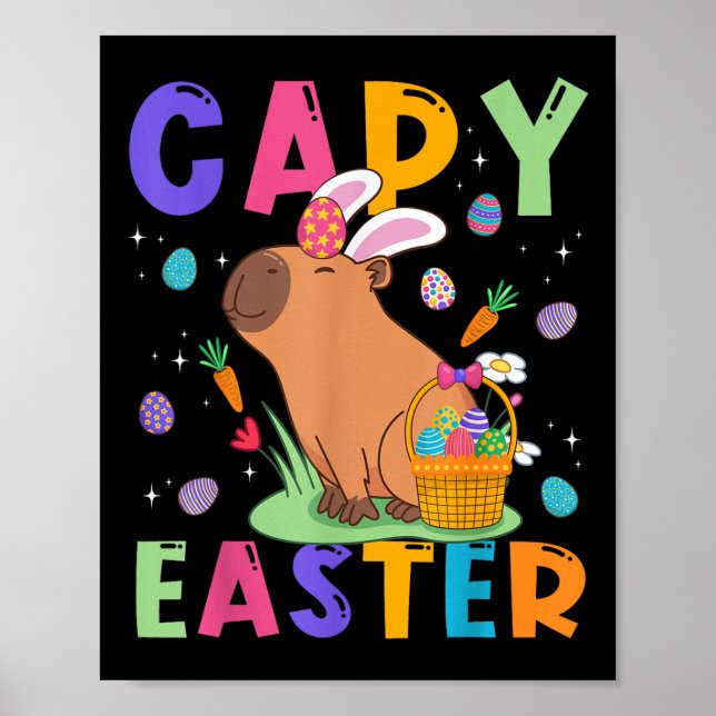 Póster Funny Capybara Easter Day Capy Easter Eggs Capy Lo (Frente)