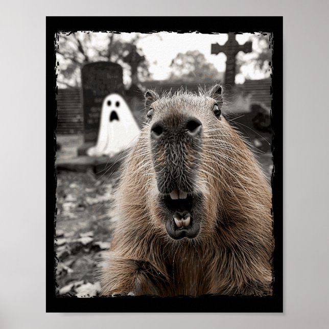 Póster Funny Capybara Halloween Costume  (Frente)