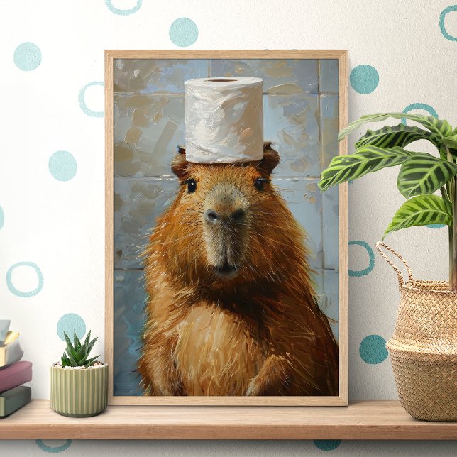 Póster Funny Capybara Toilet Paper Poster (Subido por el creador)