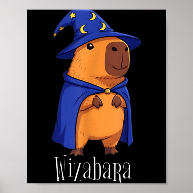 Póster Funny Capybara Wizard Costume Wizabara Graphic Kid (Frente)