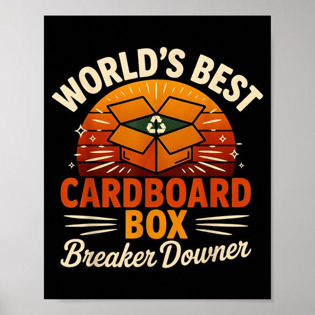 Póster Funny Cardboard Box Breaker Downer Sarcastic Retro (Frente)